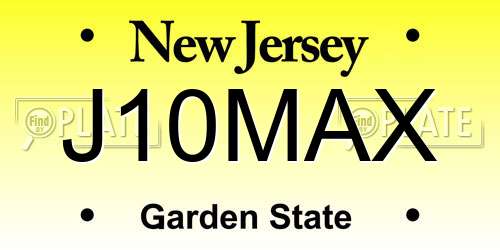 J10MAX New Jersey License Plate