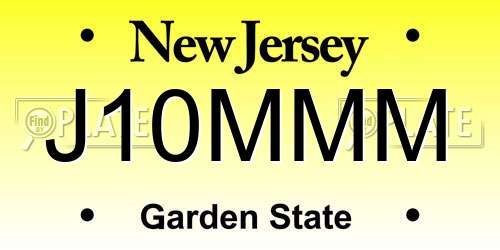 J10MMM New Jersey License Plate