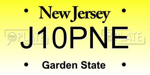 J10PNE New Jersey License Plate