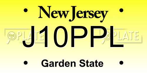 J10PPL New Jersey License Plate