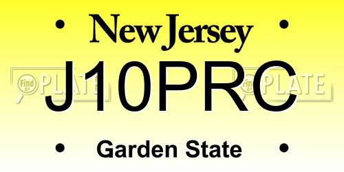 J10PRC New Jersey License Plate