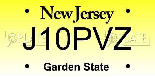 J10PVZ New Jersey License Plate