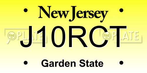 J10RCT New Jersey License Plate