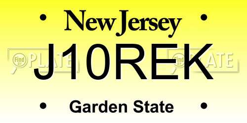 J10REK New Jersey License Plate