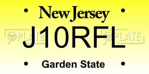 J10RFL New Jersey License Plate