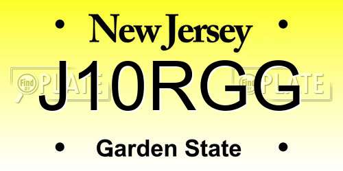 J10RGG New Jersey License Plate
