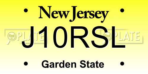 J10RSL New Jersey License Plate