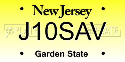 J10SAV New Jersey License Plate