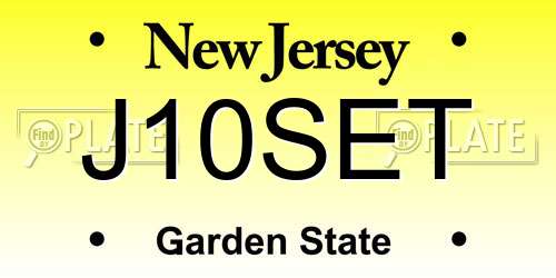 J10SET New Jersey License Plate