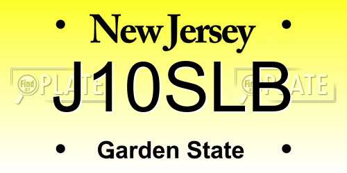 J10SLB New Jersey License Plate