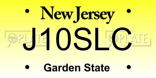 J10SLC New Jersey License Plate