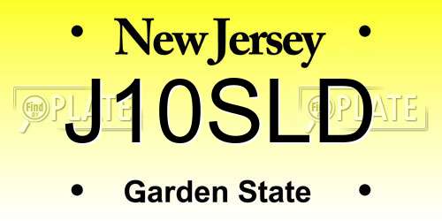 J10SLD New Jersey License Plate
