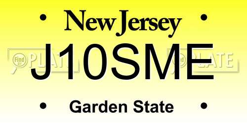 J10SME New Jersey License Plate
