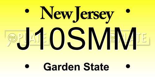 J10SMM New Jersey License Plate