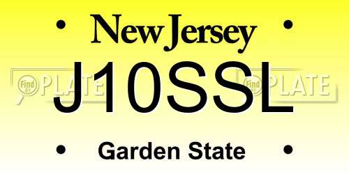 J10SSL New Jersey License Plate