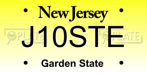 J10STE New Jersey License Plate