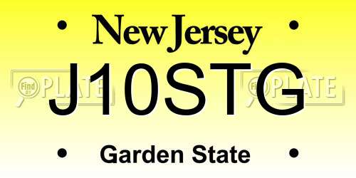 J10STG New Jersey License Plate