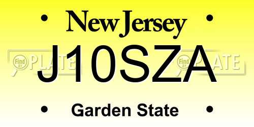 J10SZA New Jersey License Plate