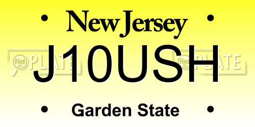 J10USH New Jersey License Plate