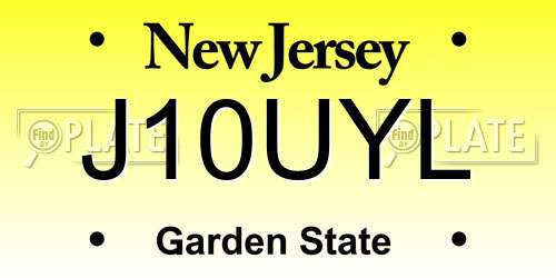 J10UYL New Jersey License Plate