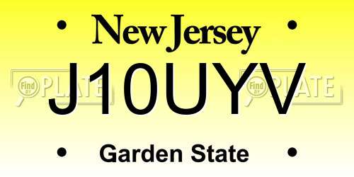 J10UYV New Jersey License Plate