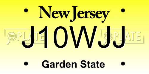 J10WJJ New Jersey License Plate