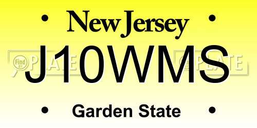 J10WMS New Jersey License Plate