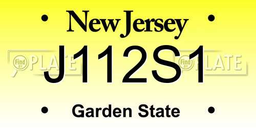 J112S1 New Jersey License Plate