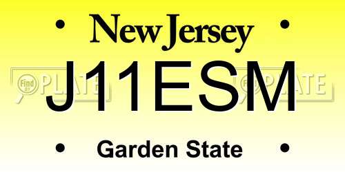 J11ESM New Jersey License Plate