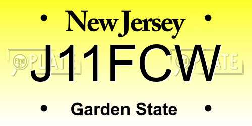 J11FCW New Jersey License Plate