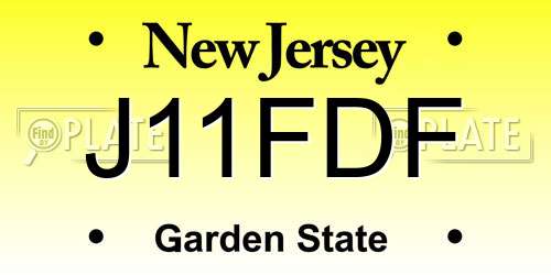 J11FDF New Jersey License Plate