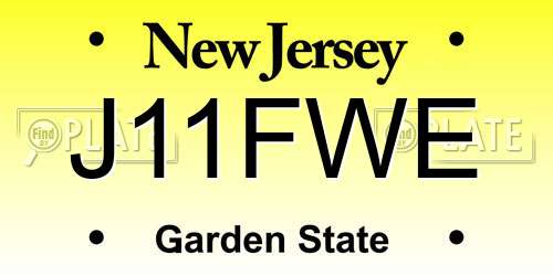 J11FWE New Jersey License Plate