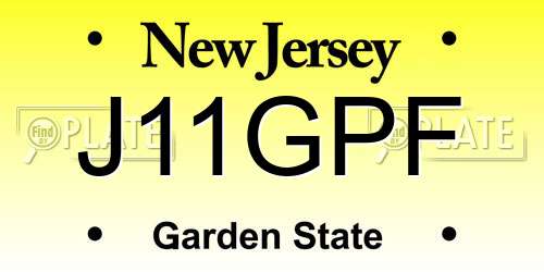 J11GPF New Jersey License Plate