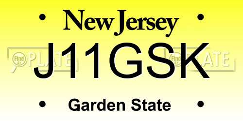 J11GSK New Jersey License Plate