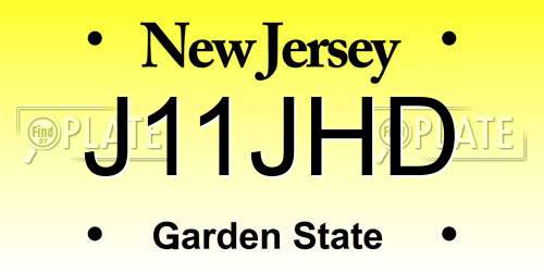 J11JHD New Jersey License Plate