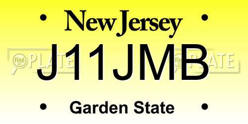 J11JMB New Jersey License Plate