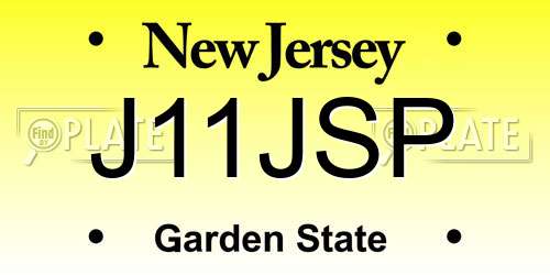 J11JSP New Jersey License Plate