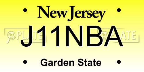 J11NBA New Jersey License Plate