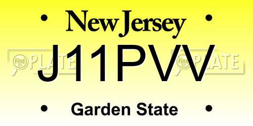 J11PVV New Jersey License Plate