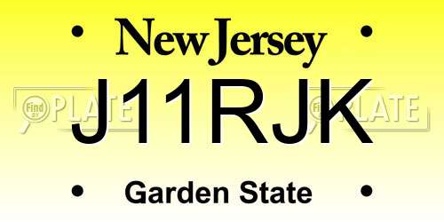 J11RJK New Jersey License Plate