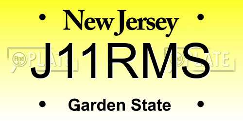 J11RMS New Jersey License Plate