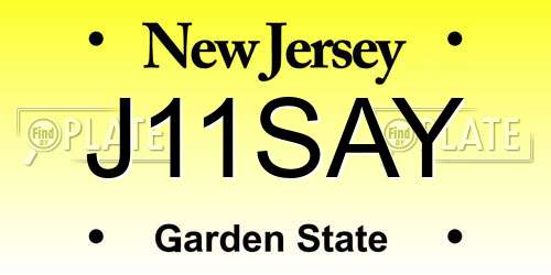 J11SAY New Jersey License Plate