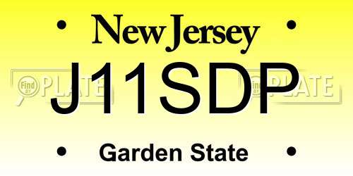 J11SDP New Jersey License Plate