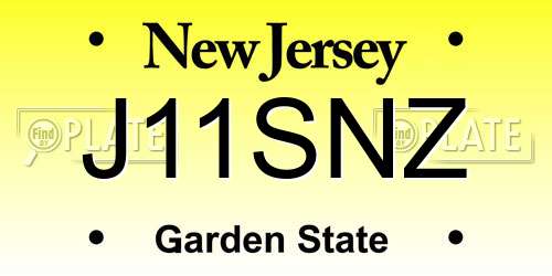 J11SNZ New Jersey License Plate