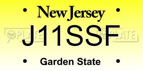 J11SSF New Jersey License Plate