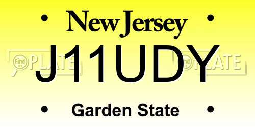 J11UDY New Jersey License Plate