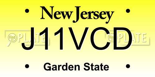 J11VCD New Jersey License Plate
