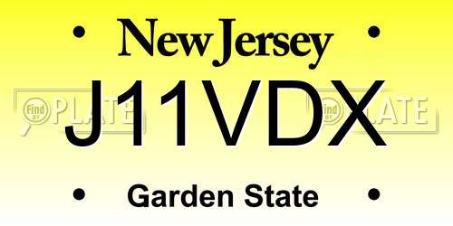 J11VDX New Jersey License Plate