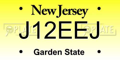 J12EEJ New Jersey License Plate