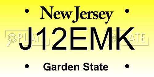 J12EMK New Jersey License Plate